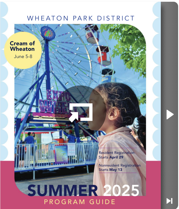 Summer 2025 program guide cover links to view program guide at calameo.com in new window